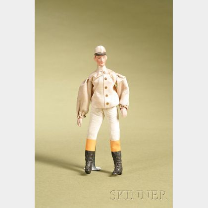 Bisque Jockey Dollhouse Figure