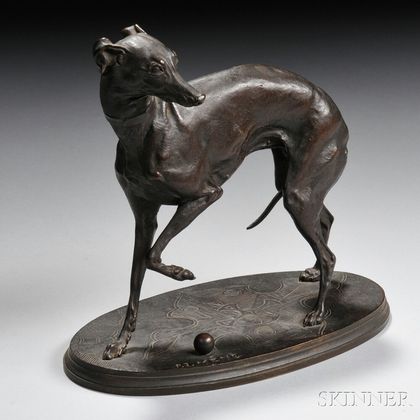 After Pierre-Jules Mene (French, 1810-1879) Greyhound Sculpture 