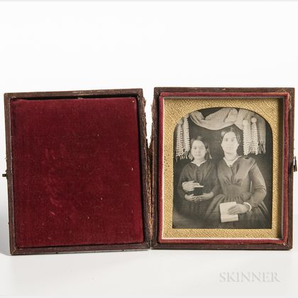 Sixth-plate Daguerreotype of a Mother and Daughter