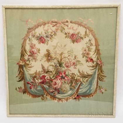 Framed Floral-decorated Aubusson Panel
