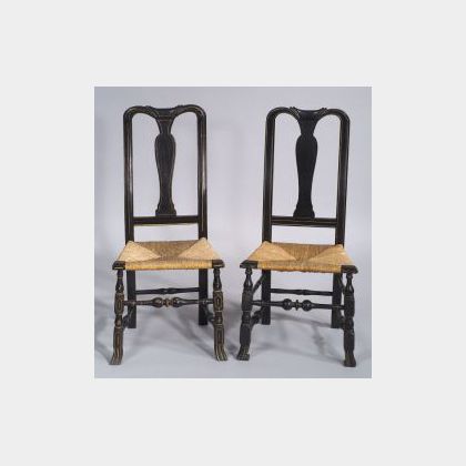 Two Painted Queen Anne Side Chairs