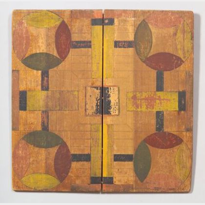 Painted Folding Wooden Parcheesi Board
