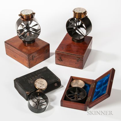 Four Cased Anemometers or Air Meters