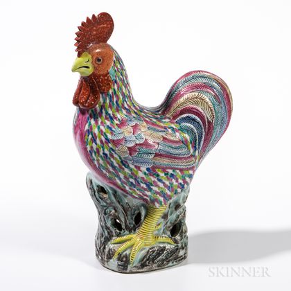 Polychrome Enameled Rooster
