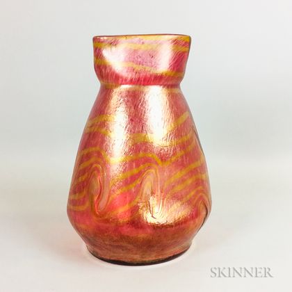 Large Fritz Heckert "Silberband" Glass Vase