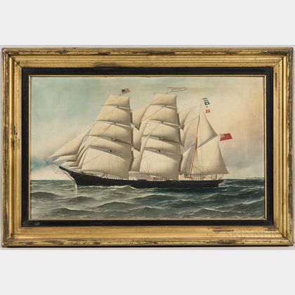 Antonio Nicolo Gasparo Jacobsen (Danish/American, 1850-1921) Portrait of the Sailing Ship Levuka