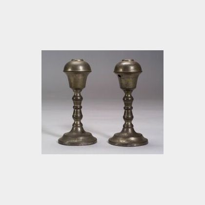 Pair of Pewter Fluid Lamps