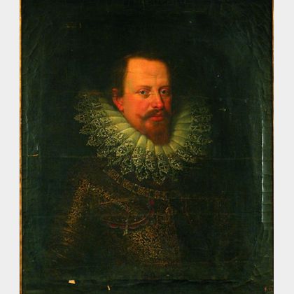 Manner of Justus Sustermans (Flemish, 1597-1681) Portrait of a Gentleman in Armor With a Medallion of the ... 