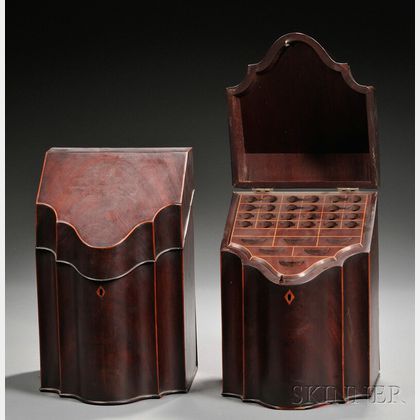 Pair of George III Style Mahogany Cutlery Boxes