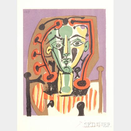 After Pablo Picasso (French, 1881-1973) Figure au corsage rayé