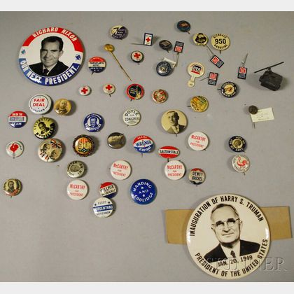 Group of 19th and 20th Century Mostly Pinback Buttons and Collectibles