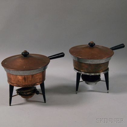 Pair of Mid-Century Chafing Dishes