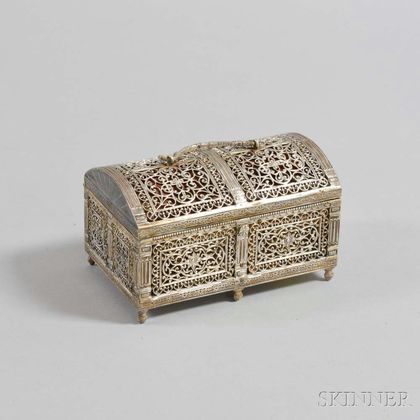 E.F. Caldwell & Co. Silver-plated Casket-form Box