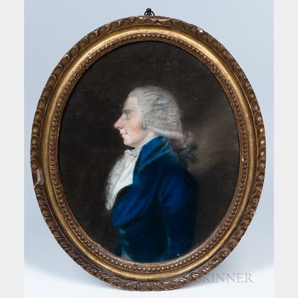 James Sharples Sr. (Pennsylvania/New York, 1751-1811) Profile Portrait of a Man in a Blue Coat