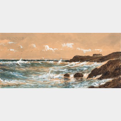 Edmund Darch Lewis (American, 1835-1910) Point Judith Light seen from the North, Narragansett, R.I.