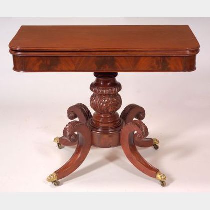 Classical Carved Mahogany Games Table
