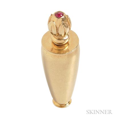 14kt Gold and Ruby Perfume Vial