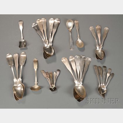Thirty Assorted Coin Silver Spoons