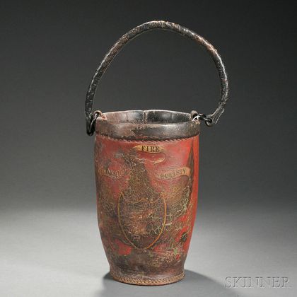 Red-painted Leather Fire Bucket