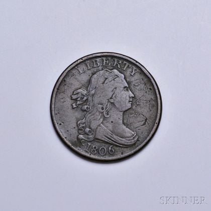 1806 Draped Bust No Stems Half Cent