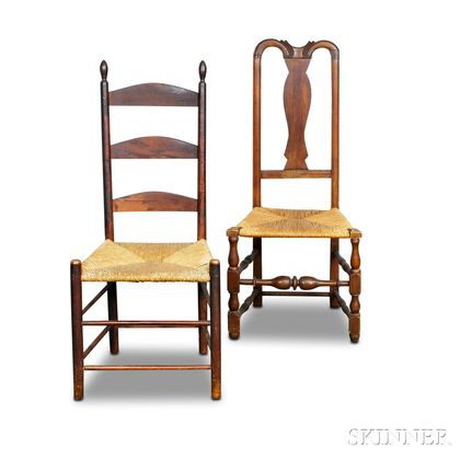 Queen Anne Maple Side Chair and a Shaker Maple Side Chair