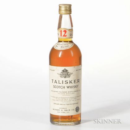 Talisker 12 Years Old, 1 4/5 quart bottle 