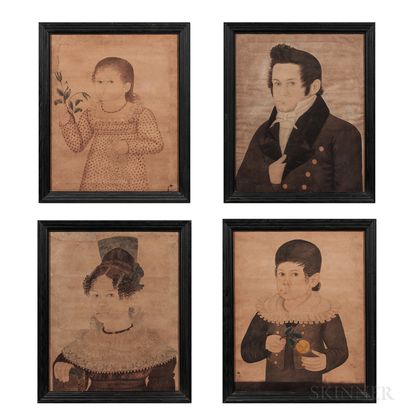 Mr. Wilson (New Hampshire, act. 1810-1830s) Portraits of a Man, Woman, Boy, and Girl