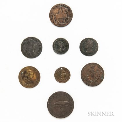 Eight British Coins and Tokens