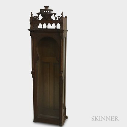 Renaissance Revival Glazed Oak Tall Clock Case