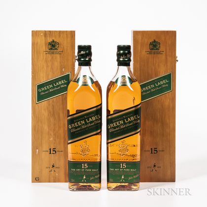 Johnnie Walker Green Label 15 Years Old, 2 750ml bottles (owc) Spirits cannot be shipped. Please see http://bit.ly/sk-spirits for mo...