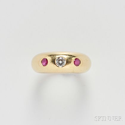 18kt Gold, Ruby, and Diamond Ring, Cartier