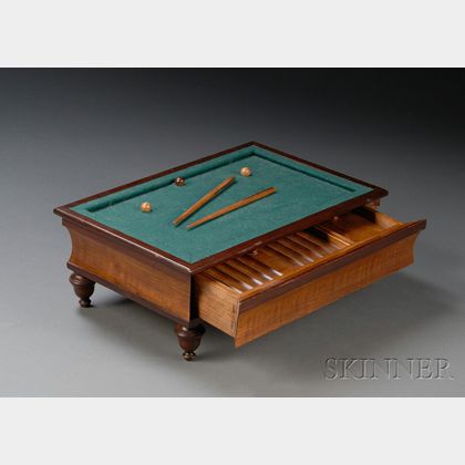 Edwardian Rosewood Billiard Table-form Cigar Box