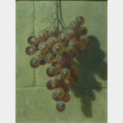 American School, 19th/20th Century Still Life with Hanging Grapes