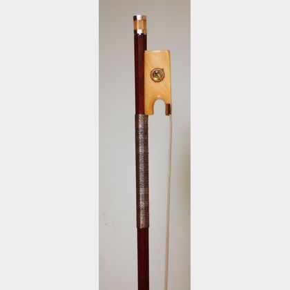French Gold and Ivory Mounted Violin Bow, Etienne Pajeot, c. 1820