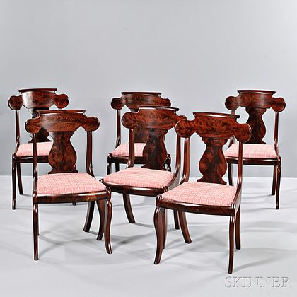Set of Six Gothic Revival Side Chairs
