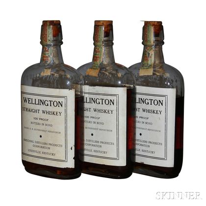 Wellington Straight Whiskey 9 Years Old 1917, 3 pint bottles 