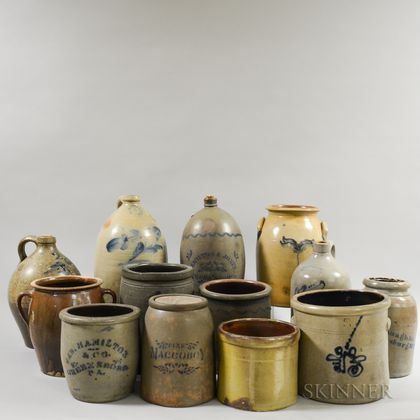 Thirteen Stoneware Vessels