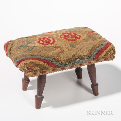Stool with Hooked Floral Top