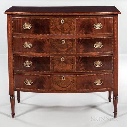 Inlaid Mahogany Chest of Four Drawers