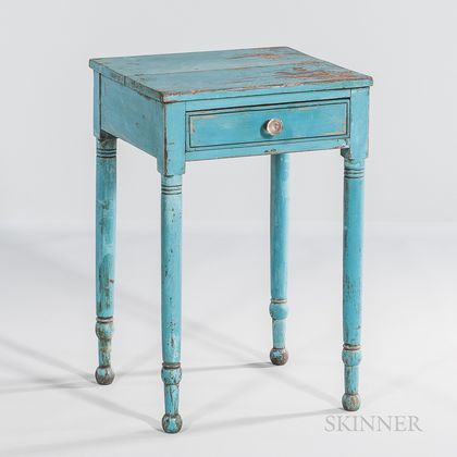 Blue-painted One-drawer Stand