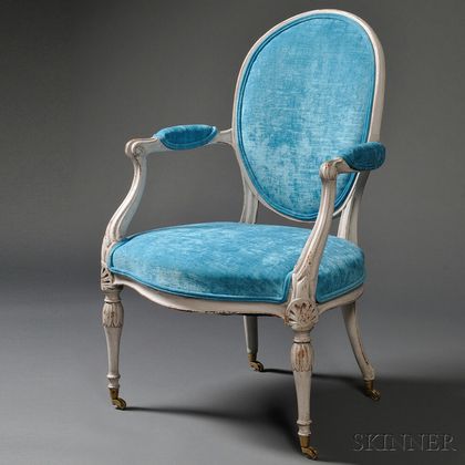 George III-style Painted Open Armchair