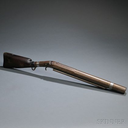 Cast Steel and Walnut Percussion Whaling Harpoon Shoulder Gun
