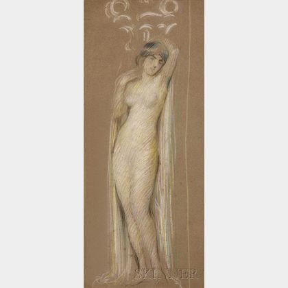 Philip Leslie Hale (American, 1865-1931) Portrait of a Female Nude with Drape