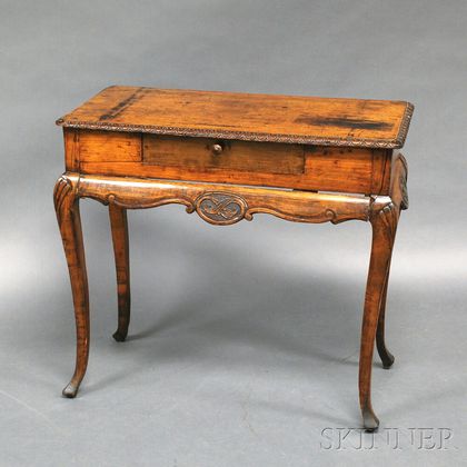 French Provincial Carved Fruitwood Side Table