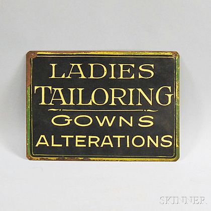 Painted and Gilt Sheet Metal Tailor Trade Sign