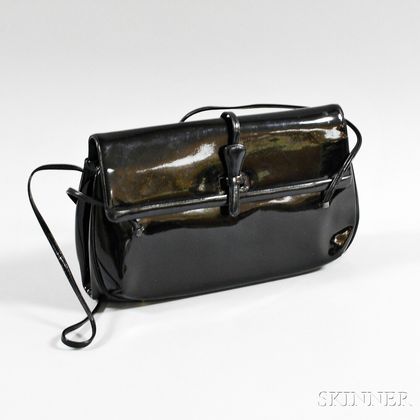 Judith Leiber Black Patent Leather Handbag