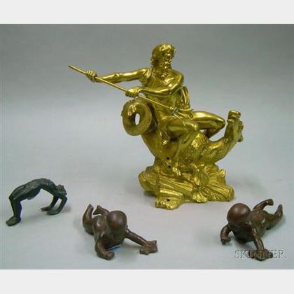Four Patinated Metal Statues