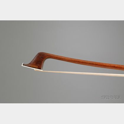 French Silver Mounted Violoncello Bow, Roger Gerome