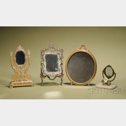 Four Miniature Metal Mirrors