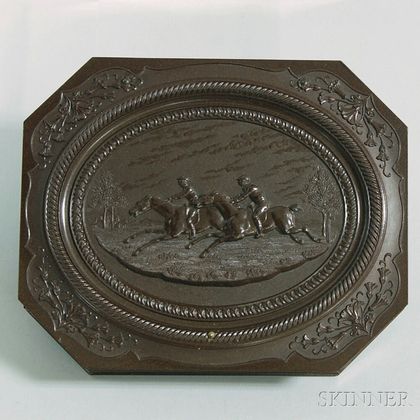 Very Rare Brown Quarter-plate "The Horse Race" Union Case